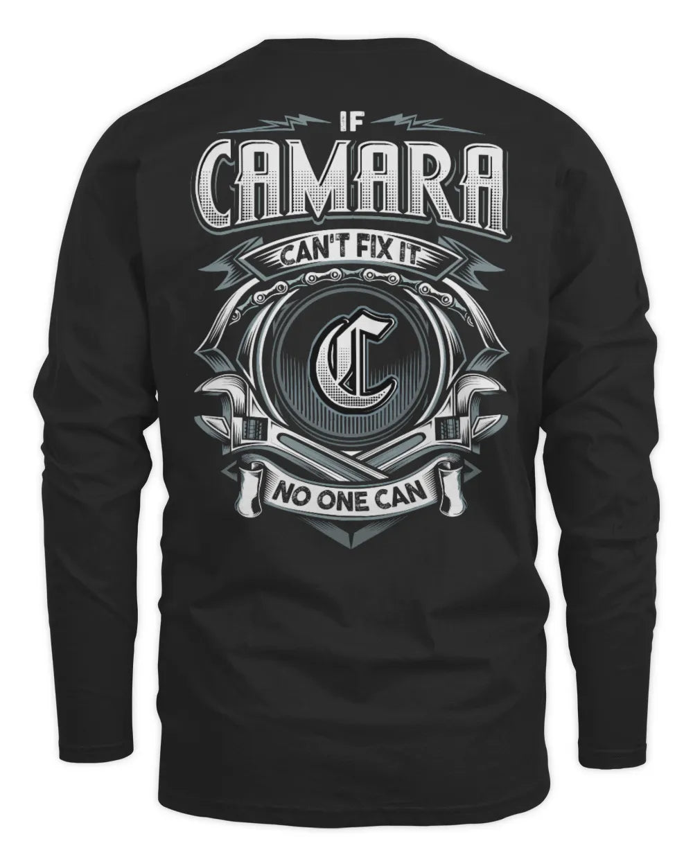 CAMARA AP81-K4-626 - Personalized Ahmed Quote Apparel “If Ahmed Can't Fix It, No One Can” - Men's Long Sleeved T-Shirt - Black