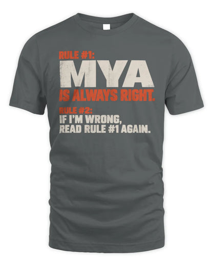 MYA NP1-H006 
Always Right Personalized Name T-Shirt – Funny Custom Name Shirt - Unisex Standard T-Shirt - Charcoal