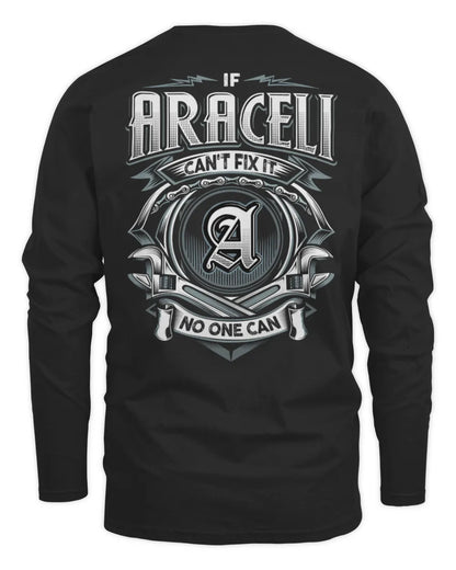 ARACELI AP81-K4-626 - Personalized Ahmed Quote Apparel “If Ahmed Can't Fix It, No One Can” - Men's Long Sleeved T-Shirt - Black