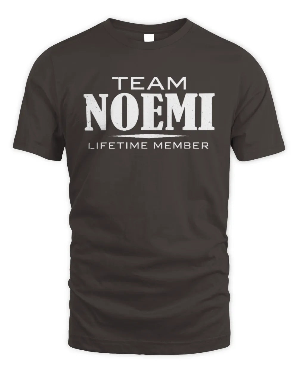 NOEMI BL62-K4-128 - Personalized “Team NAME Lifetime Member” - Unisex Standard T-Shirt - Dark Chocolate