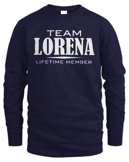 LORENA BL62-K4-128 - Personalized “Team NAME Lifetime Member” - Men's Long Sleeved T-Shirt - Navy