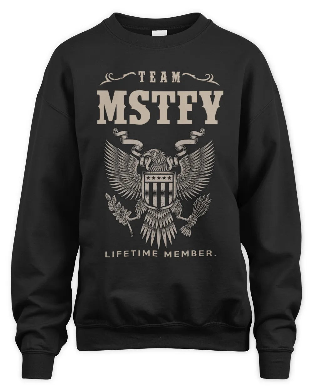 MSTFY TP06-K82 – Personalized Classic Style Apparel “Team NAME Lifetime Member” - Unisex Sweatshirt - Black