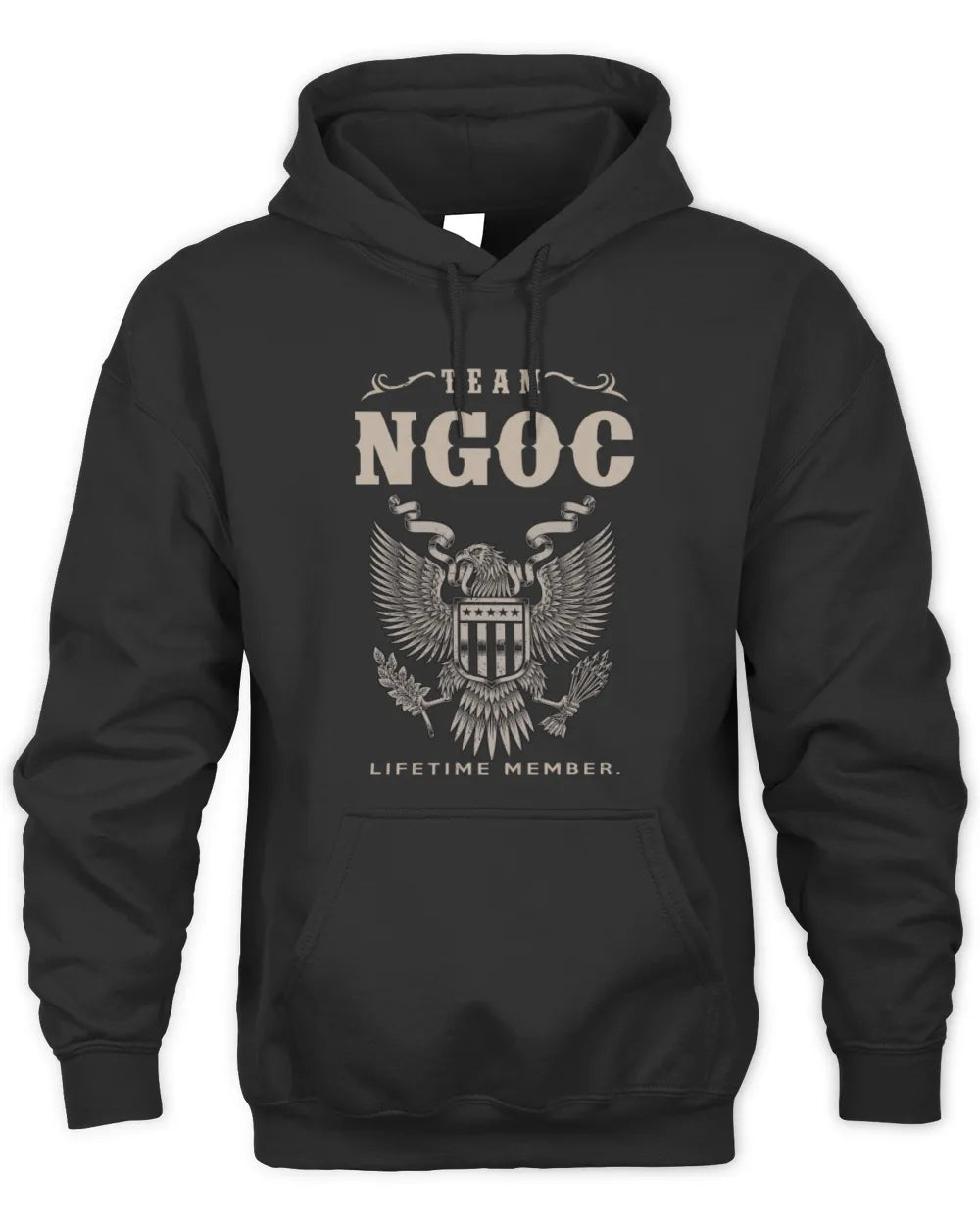 NGOC TP06-K82 – Personalized Classic Style Apparel “Team NAME Lifetime Member” - Unisex Hoodie - Black