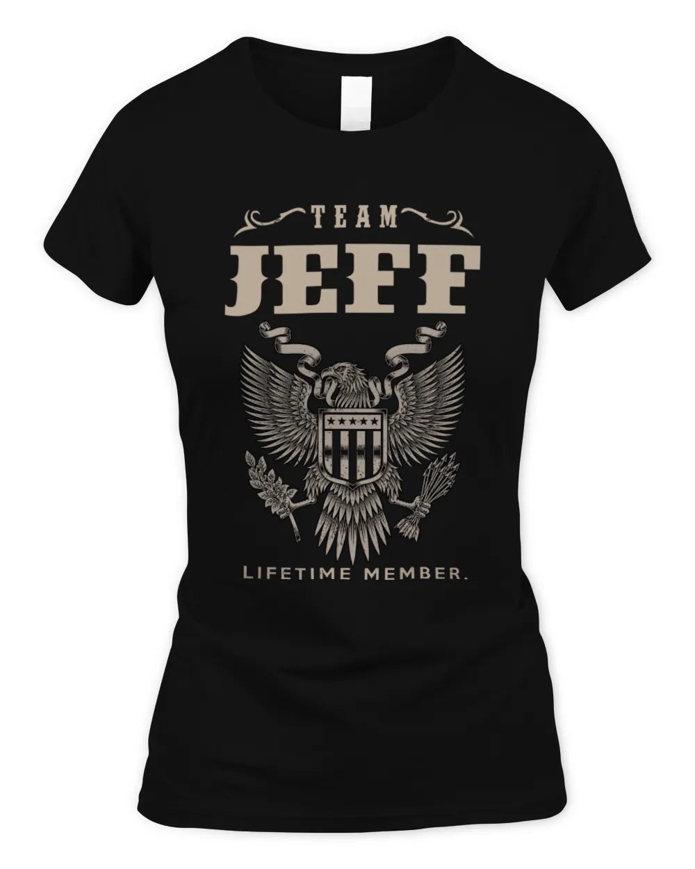 JEFF TP06-K82 – Personalized Classic Style Apparel “Team NAME Lifetime Member” - Women's Standard T-Shirt - Black