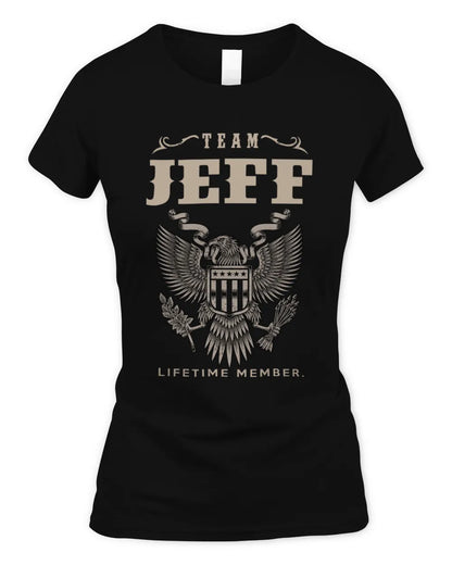 JEFF TP06-K82 – Personalized Classic Style Apparel “Team NAME Lifetime Member” - Women's Standard T-Shirt - Black