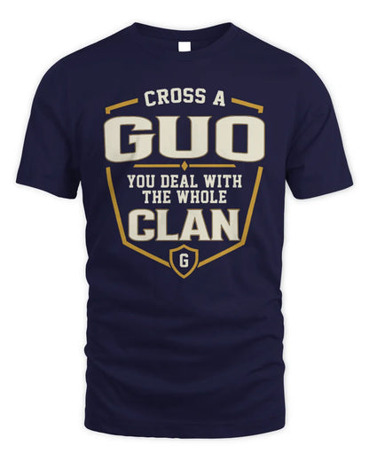 GUO NT1-K008 Cross A/An NAME, You Deal With the Whole Clan | Personalized Vintage T-Shirt - Unisex Standard T-Shirt - Navy