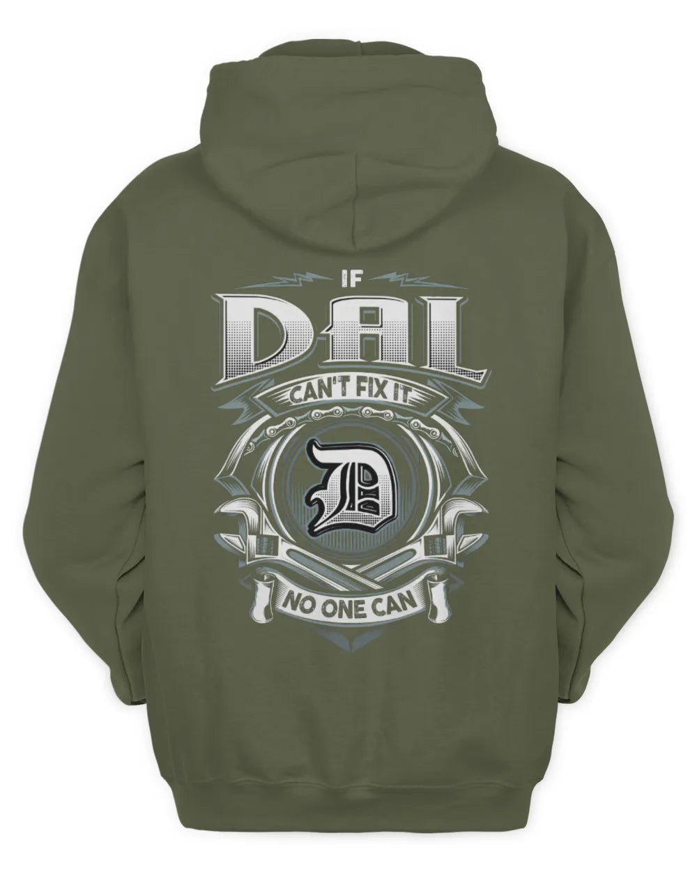 DAL AP81-K4-626 - Personalized Ahmed Quote Apparel “If Ahmed Can't Fix It, No One Can” - Unisex Hoodie - Military Green