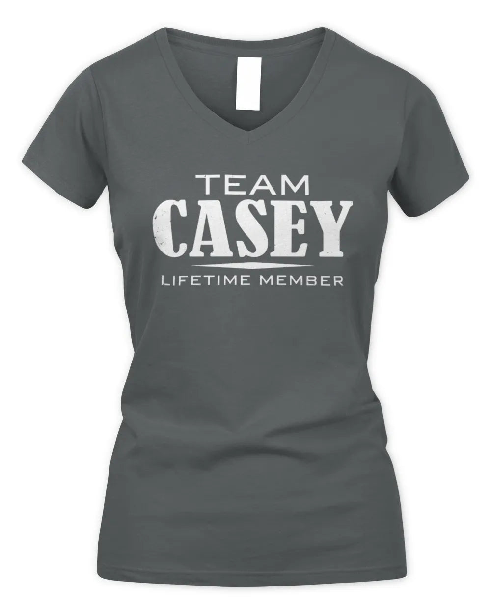 CASEY BL62-K4-128 - Personalized “Team AARON Lifetime Member” - Women's V-Neck T-Shirt - Charcoal