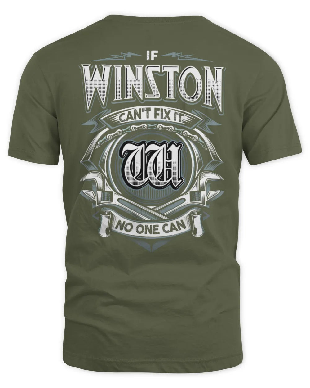 WINSTON AP81-K4-626 - Personalized Ahmed Quote Apparel “If Ahmed Can't Fix It, No One Can” - Unisex Standard T-Shirt - Military Green