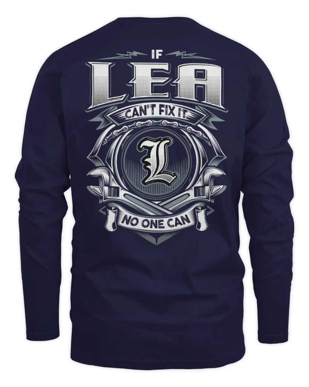 LEA AP81-K4-626 - Personalized Ahmed Quote Apparel “If Ahmed Can't Fix It, No One Can” - Men's Long Sleeved T-Shirt - Navy