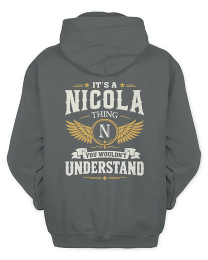NICOLA KT06-M008 It’s a [NAME] Thing – You Wouldn’t Understand | Personalized Vintage T-Shirt - Unisex Hoodie - Charcoal