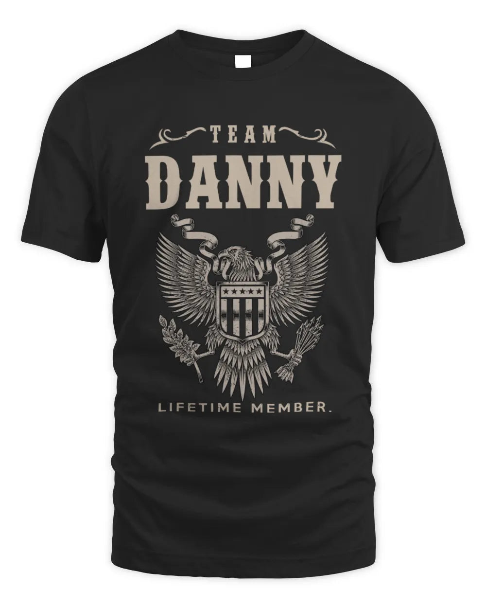 DANNY TP06-K82 – Personalized Classic Style Apparel “Team NAME Lifetime Member” - Unisex Standard T-Shirt - Black