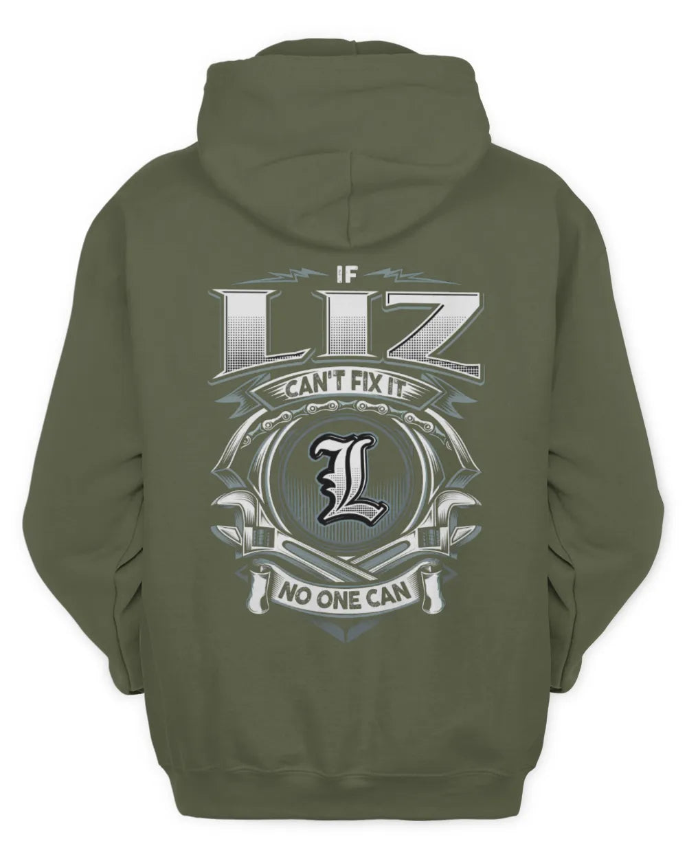 LIZ AP81-K4-626 - Personalized Ahmed Quote Apparel “If Ahmed Can't Fix It, No One Can” - Unisex Hoodie - Military Green