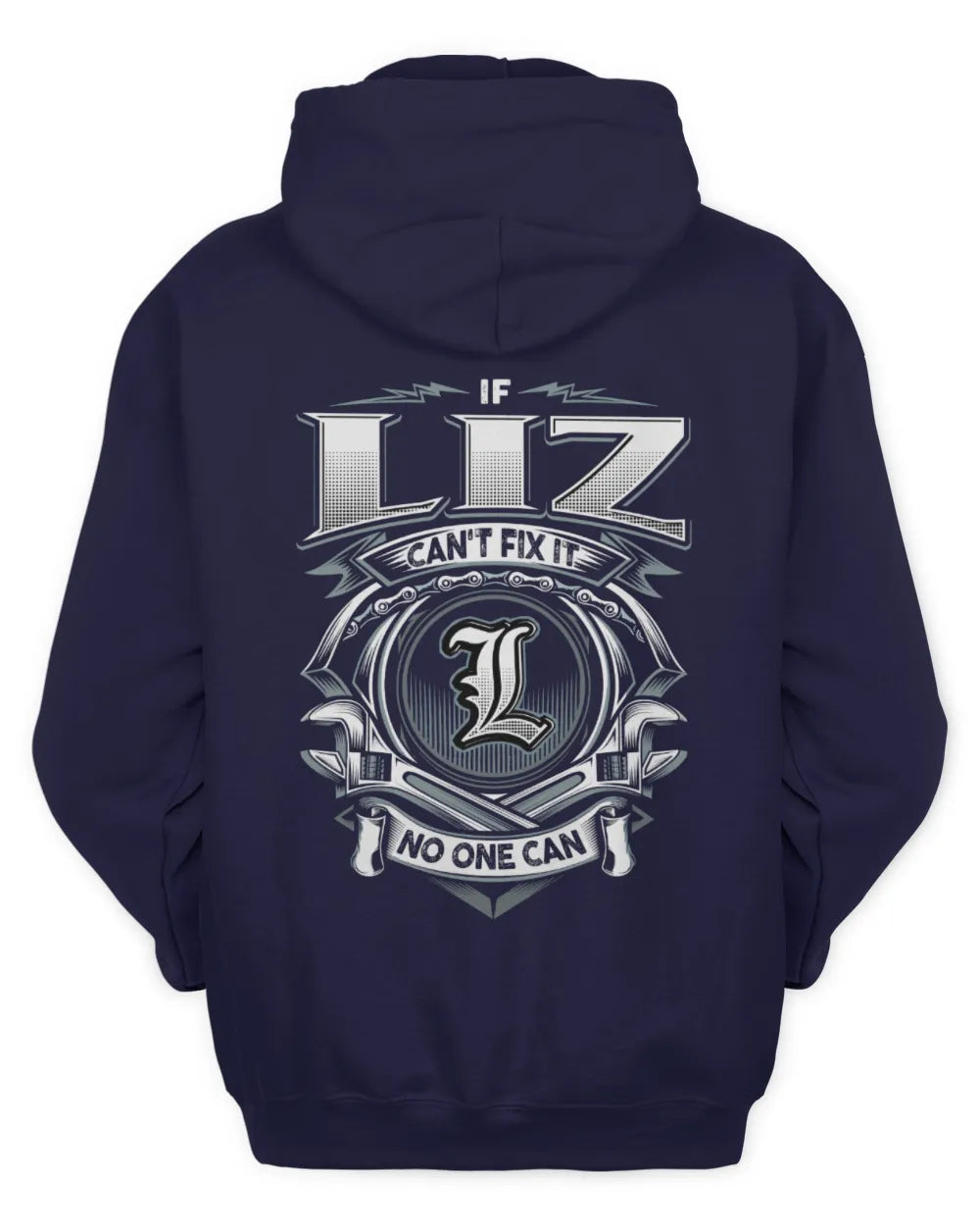 LIZ AP81-K4-626 - Personalized Ahmed Quote Apparel “If Ahmed Can't Fix It, No One Can” - Unisex Hoodie - Navy