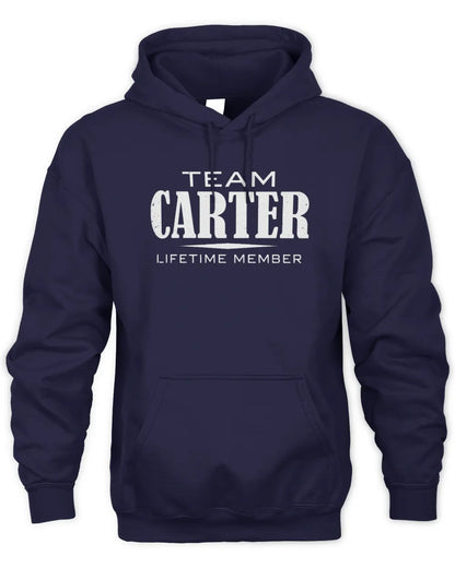 CARTER BL62-K4-128 - Personalized “Team NAME Lifetime Member” - Unisex Hoodie - Navy