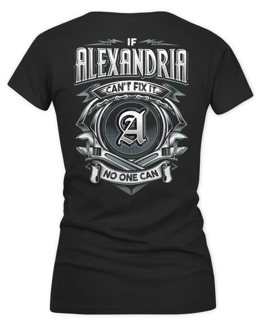 ALEXANDRIA AP81-K4-626 - Personalized Ahmed Quote Apparel “If Ahmed Can't Fix It, No One Can” - Women's V-Neck T-Shirt - Black