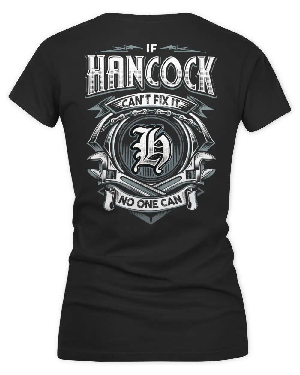 HANCOCK AP81-K4-626 - Personalized Ahmed Quote Apparel “If Ahmed Can't Fix It, No One Can” - Women's V-Neck T-Shirt - Black