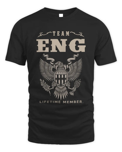 ENG TP06-K82 – Personalized Classic Style Apparel “Team NAME Lifetime Member” - Unisex Standard T-Shirt - Black