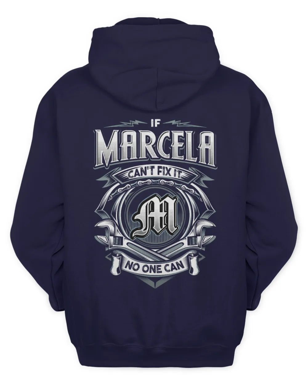MARCELA AP81-K4-626 - Personalized Ahmed Quote Apparel “If Ahmed Can't Fix It, No One Can” - Unisex Hoodie - Navy