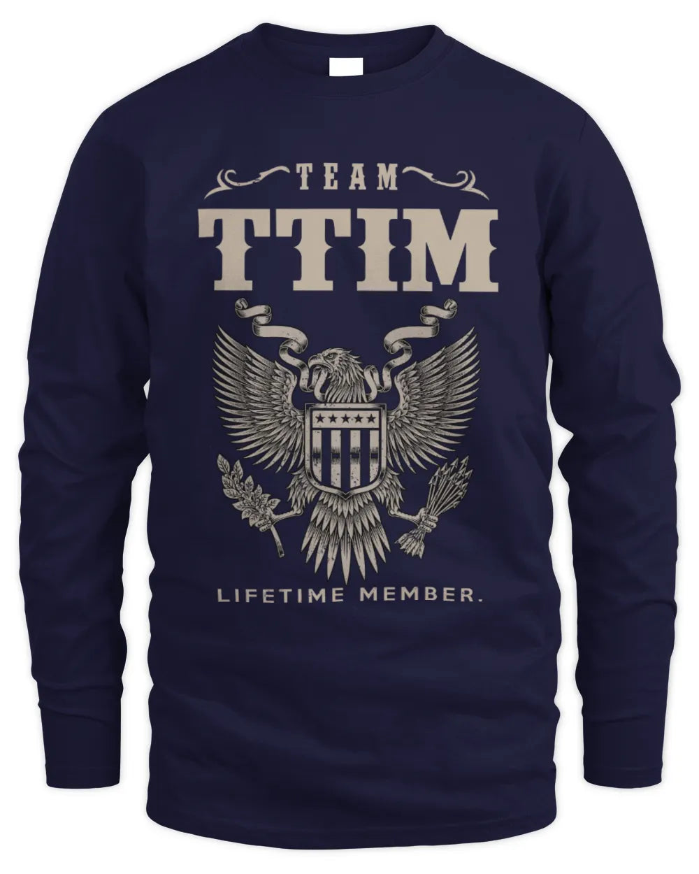 TTIM TP06-K82 – Personalized Classic Style Apparel “Team NAME Lifetime Member” - Men's Long Sleeved T-Shirt - Navy