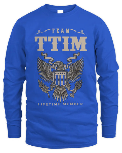 TTIM TP06-K82 – Personalized Classic Style Apparel “Team NAME Lifetime Member” - Men's Long Sleeved T-Shirt - Royal