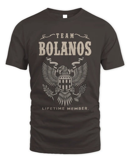 BOLANOS TP06-K82 – Personalized Classic Style Apparel “Team NAME Lifetime Member” - Unisex Standard T-Shirt - Dark Chocolate