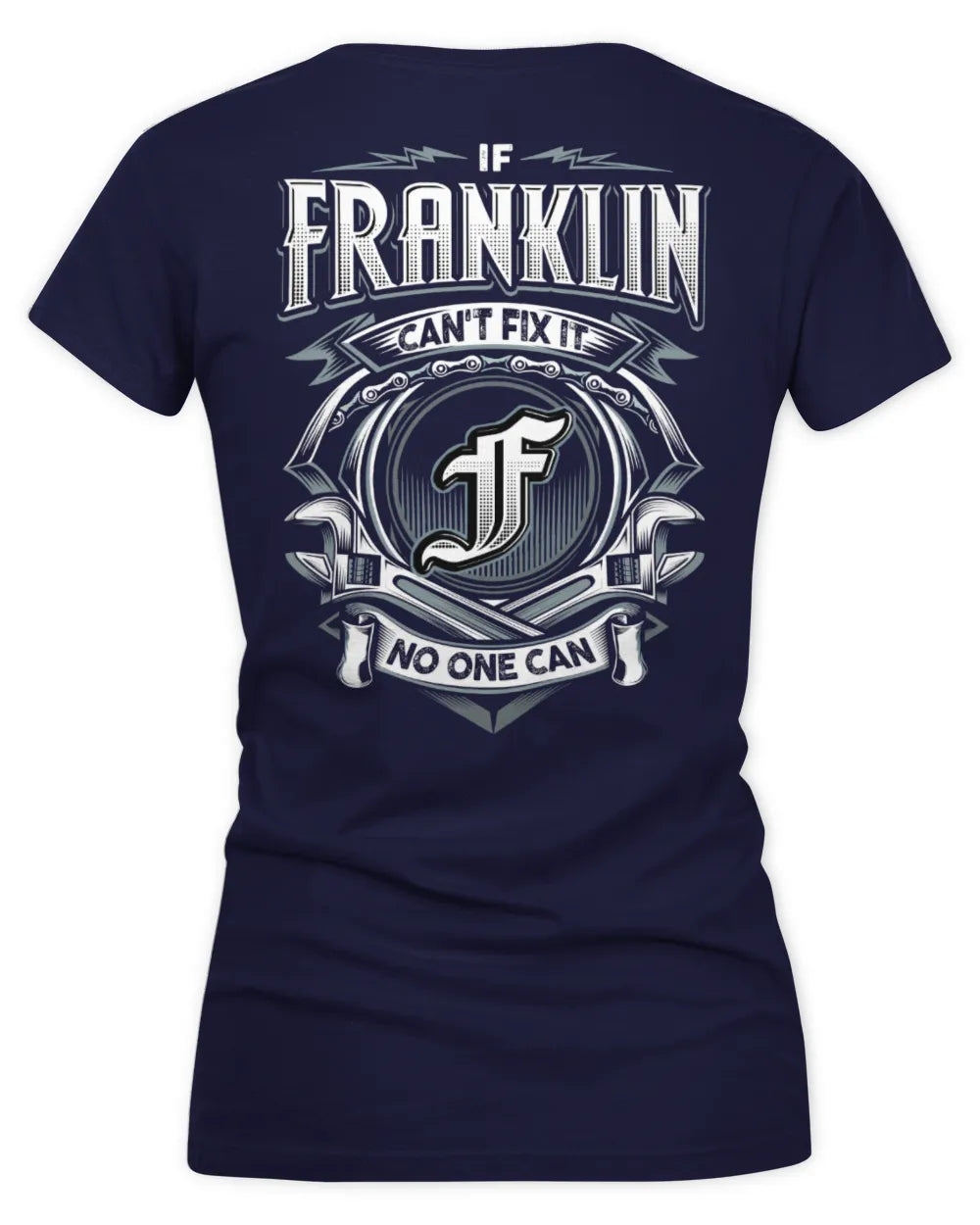 FRANKLIN AP81-K4-626 - Personalized Ahmed Quote Apparel “If Ahmed Can't Fix It, No One Can” - Women's V-Neck T-Shirt - Navy