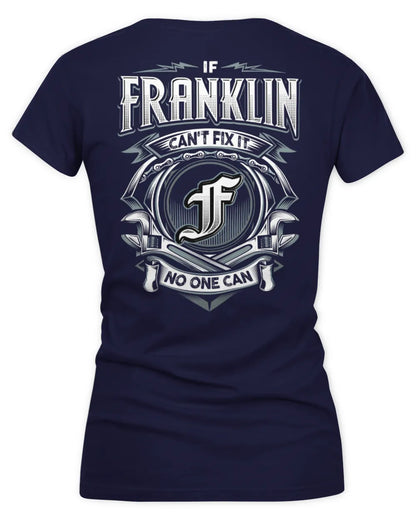 FRANKLIN AP81-K4-626 - Personalized Ahmed Quote Apparel “If Ahmed Can't Fix It, No One Can” - Women's V-Neck T-Shirt - Navy