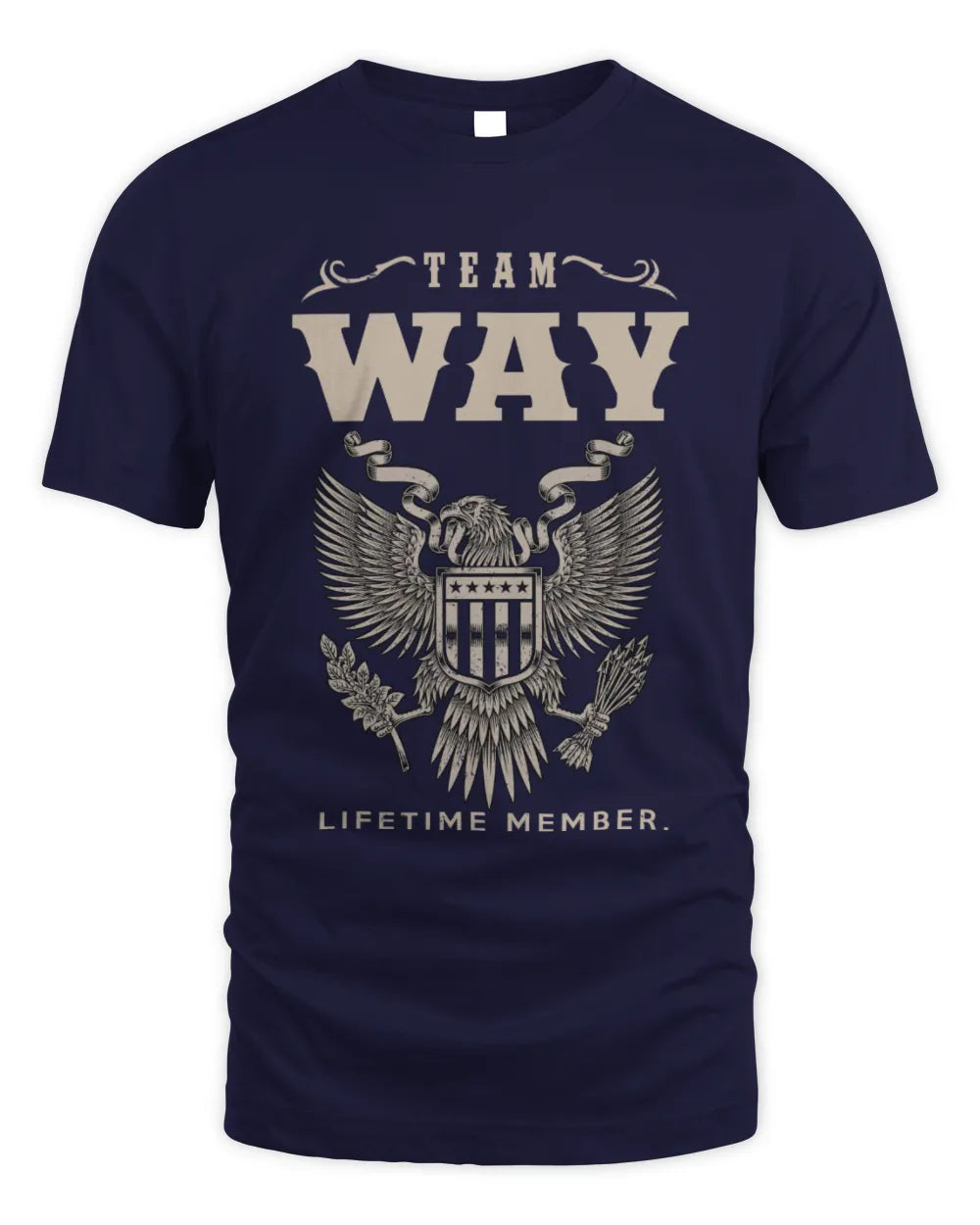 WAY TP06-K82 – Personalized Classic Style Apparel “Team NAME Lifetime Member” - Unisex Standard T-Shirt - Navy