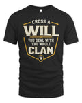 WILL NT1-K008 Cross A/An NAME, You Deal With the Whole Clan | Personalized Vintage T-Shirt - Unisex Standard T-Shirt - Black