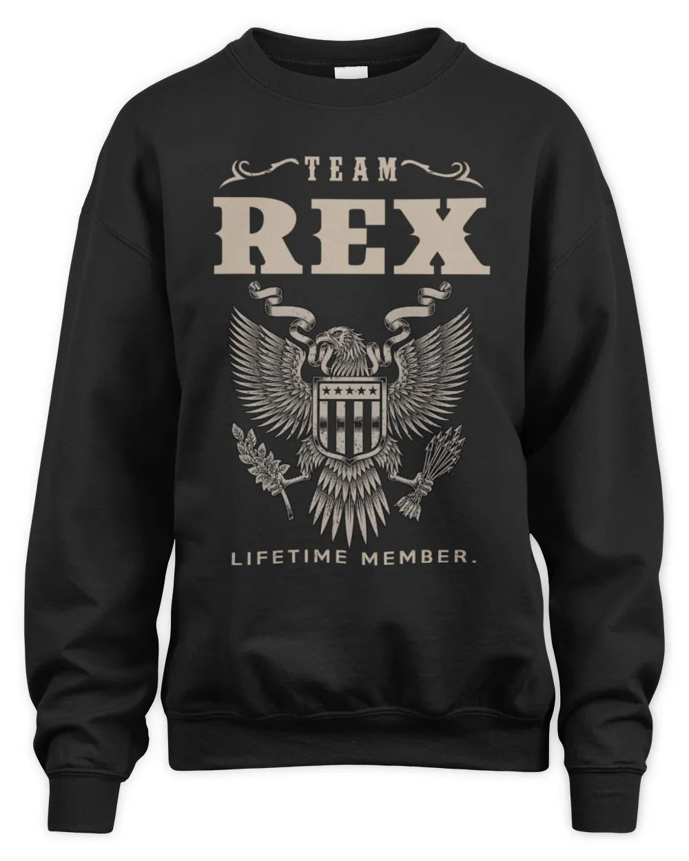 REX TP06-K82 – Personalized Classic Style Apparel “Team NAME Lifetime Member” - Unisex Sweatshirt - Black