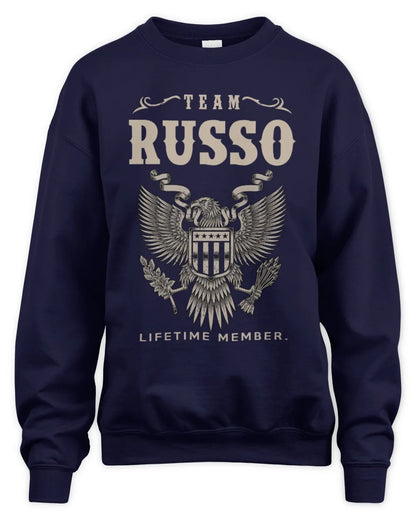 RUSSO TP06-K82 – Personalized Classic Style Apparel “Team NAME Lifetime Member” - Unisex Sweatshirt - Navy