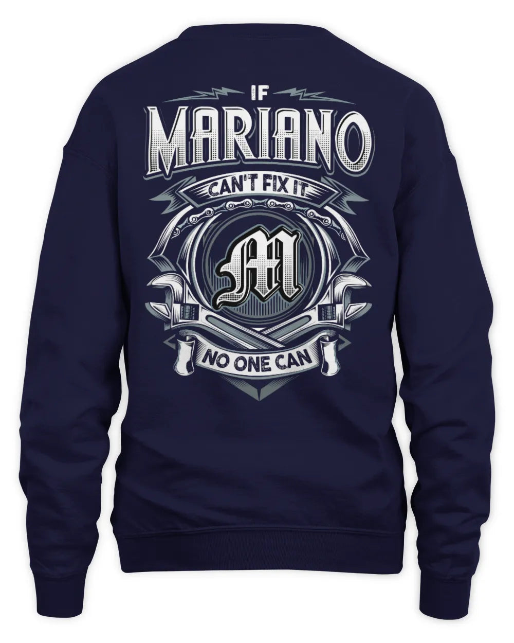 MARIANO AP81-K4-626 - Personalized Ahmed Quote Apparel “If Ahmed Can't Fix It, No One Can” - Unisex Sweatshirt - Navy