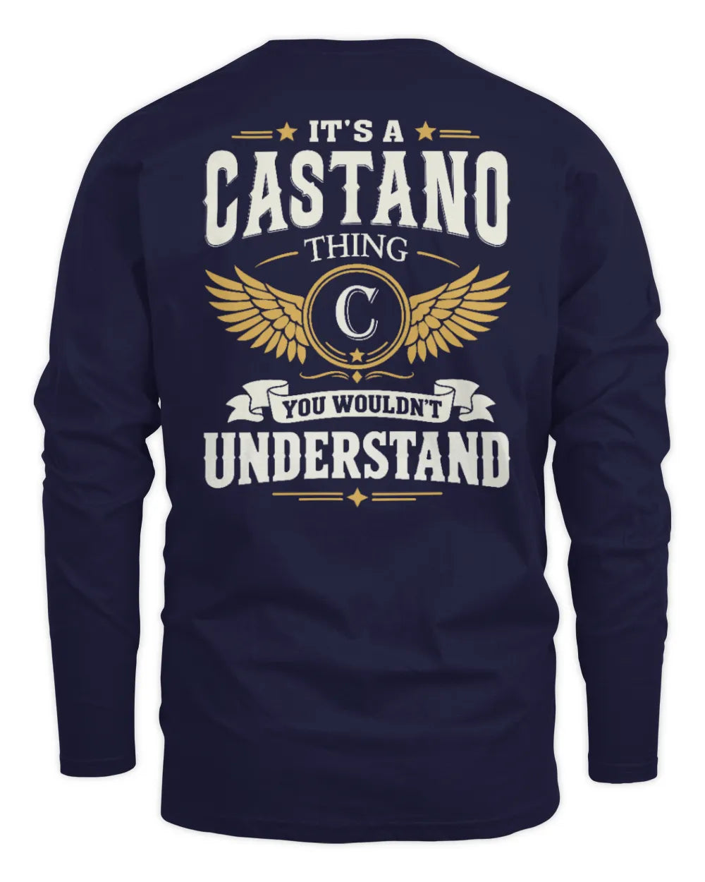 CASTANO KT06-M008 It’s a [NAME] Thing – You Wouldn’t Understand | Personalized Vintage T-Shirt - Men's Long Sleeved T-Shirt - Navy