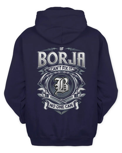 BORJA AP81-K4-626 - Personalized Ahmed Quote Apparel “If Ahmed Can't Fix It, No One Can” - Unisex Hoodie - Navy