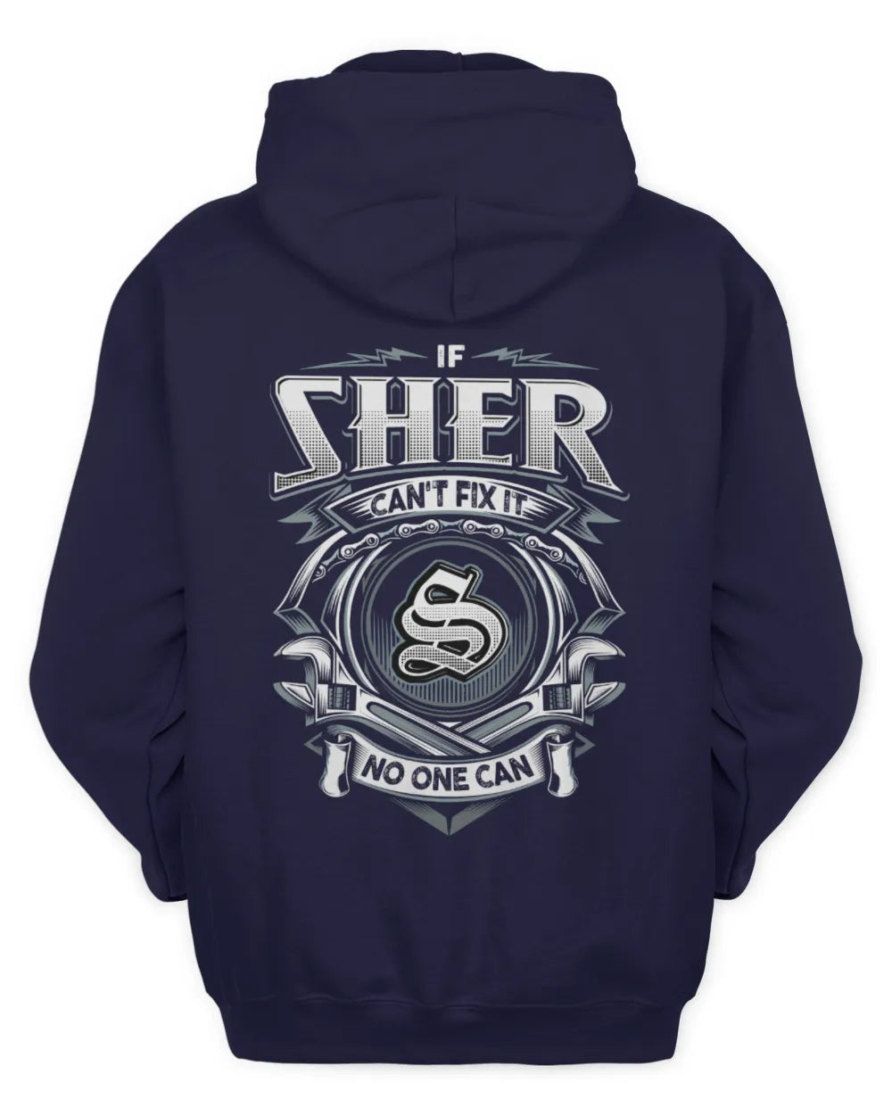 SHER AP81-K4-626 - Personalized Ahmed Quote Apparel “If Ahmed Can't Fix It, No One Can” - Unisex Hoodie - Navy