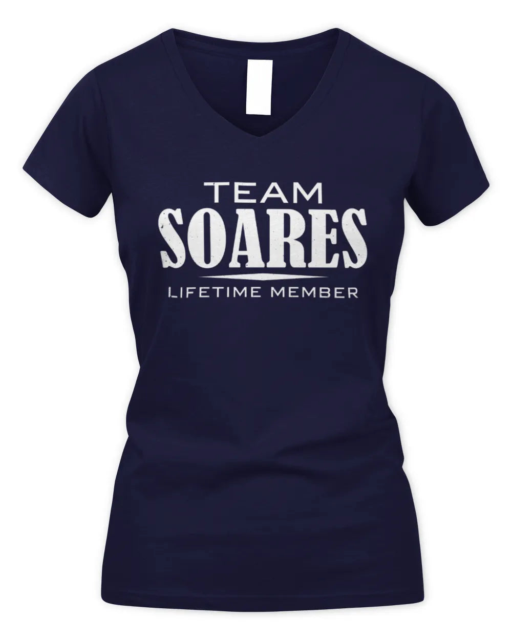 SOARES BL62-K4-128 - Personalized “Team NAME Lifetime Member” - Women's V-Neck T-Shirt - Navy