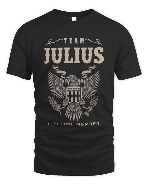 JULIUS TP06-K82 – Personalized Classic Style Apparel “Team NAME Lifetime Member” - Unisex Standard T-Shirt - Black