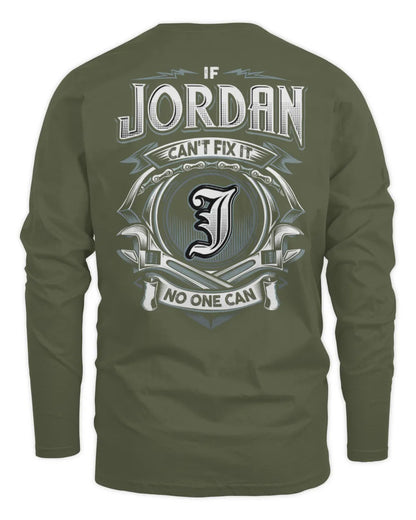 JORDAN AP81-K4-626 - Personalized Ahmed Quote Apparel “If Ahmed Can't Fix It, No One Can” - Men's Long Sleeved T-Shirt - Military Green