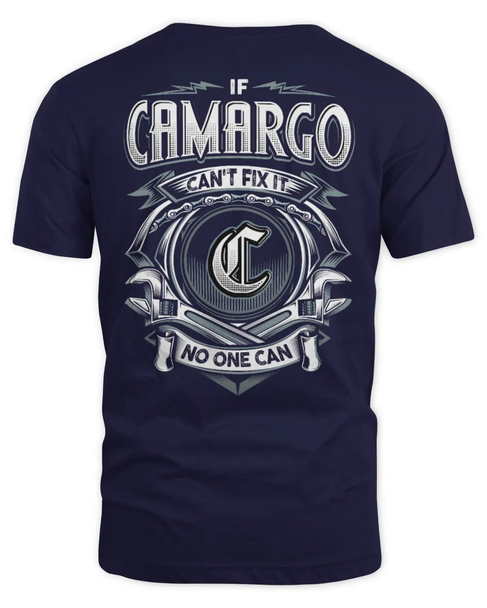 CAMARGO AP81-K4-626 - Personalized Ahmed Quote Apparel “If Ahmed Can't Fix It, No One Can” - Unisex Standard T-Shirt - Navy