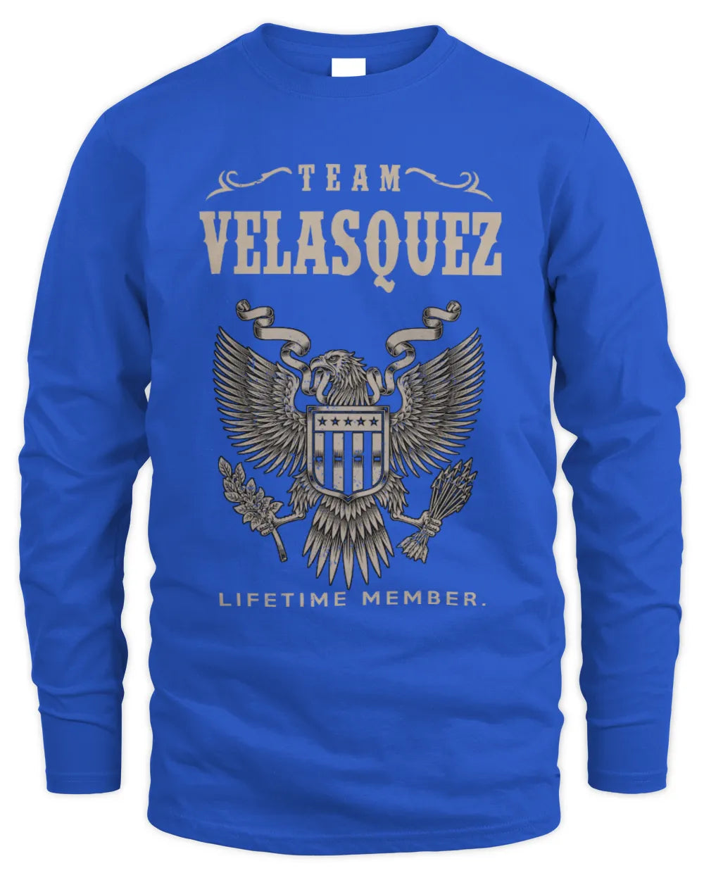 VELASQUEZ TP06-K82 – Personalized Classic Style Apparel “Team NAME Lifetime Member” - Men's Long Sleeved T-Shirt - Royal