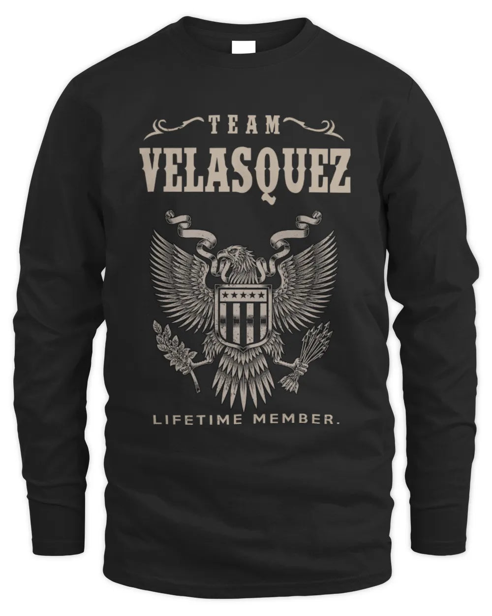 VELASQUEZ TP06-K82 – Personalized Classic Style Apparel “Team NAME Lifetime Member” - Men's Long Sleeved T-Shirt - Black