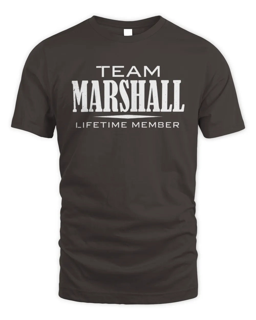 MARSHALL BL62-K4-128 - Personalized “Team NAME Lifetime Member” - Unisex Standard T-Shirt - Dark Chocolate