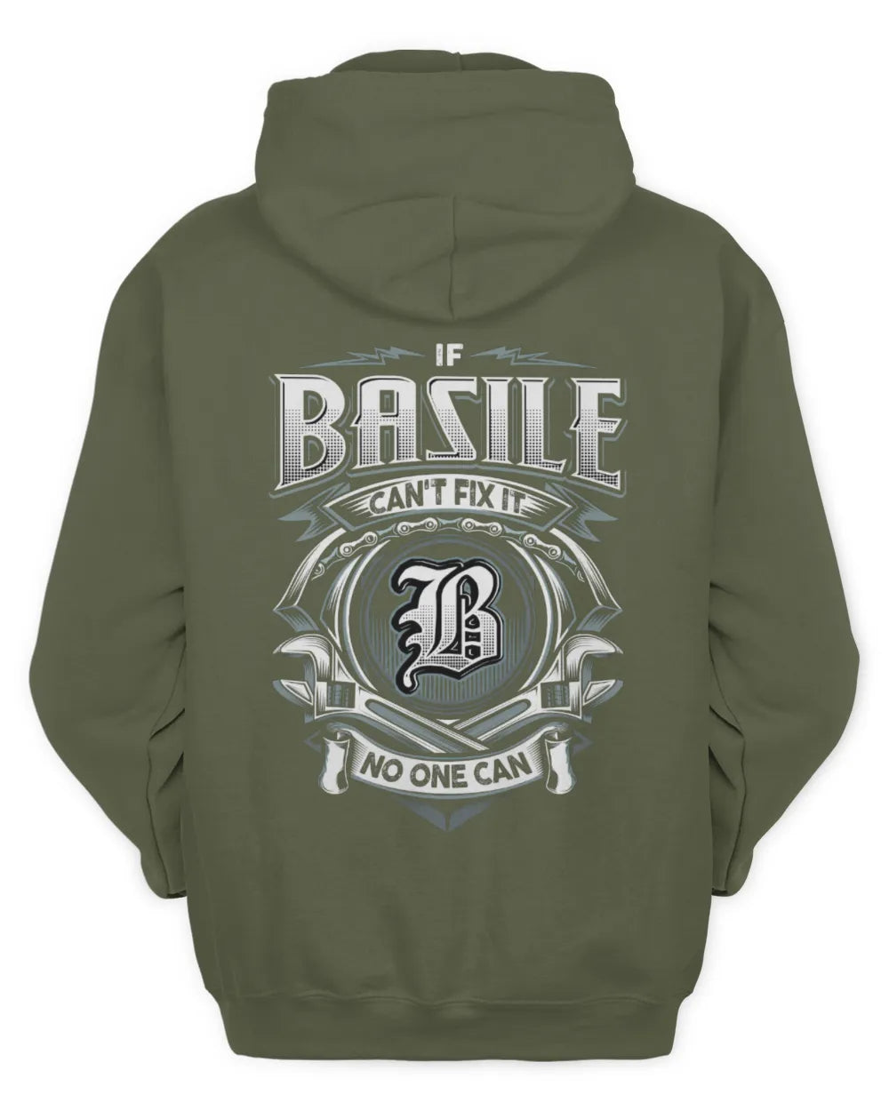 BASILE AP81-K4-626 - Personalized Ahmed Quote Apparel “If Ahmed Can't Fix It, No One Can” - Unisex Hoodie - Military Green