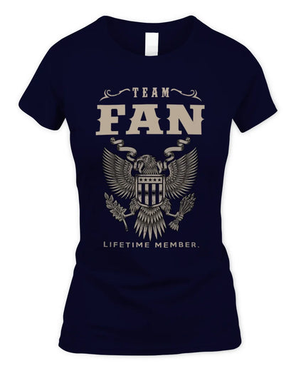 FAN TP06-K82 – Personalized Classic Style Apparel “Team NAME Lifetime Member” - Women's Standard T-Shirt - Navy