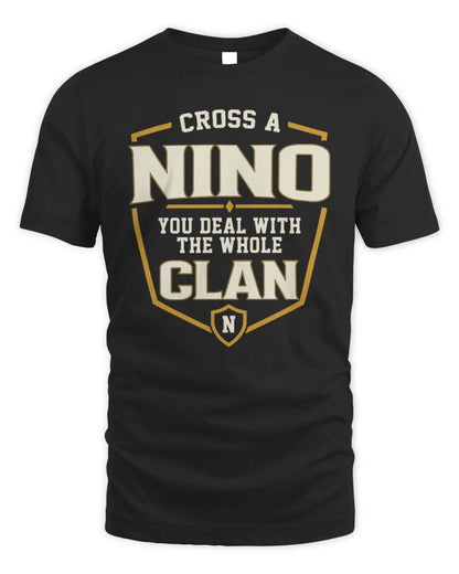 NINO NT1-K008 Cross A/An NAME, You Deal With the Whole Clan | Personalized Vintage T-Shirt - Unisex Standard T-Shirt - Black