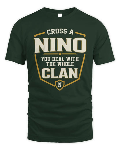 NINO NT1-K008 Cross A/An NAME, You Deal With the Whole Clan | Personalized Vintage T-Shirt - Unisex Standard T-Shirt - Forest Green