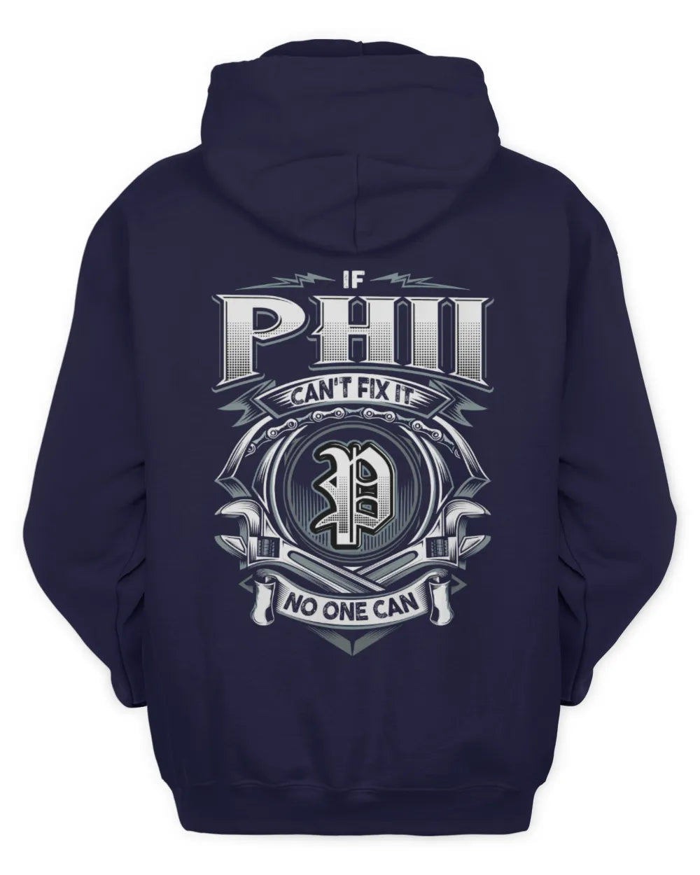 PHII AP81-K4-626 - Personalized Ahmed Quote Apparel “If Ahmed Can't Fix It, No One Can” - Unisex Hoodie - Navy