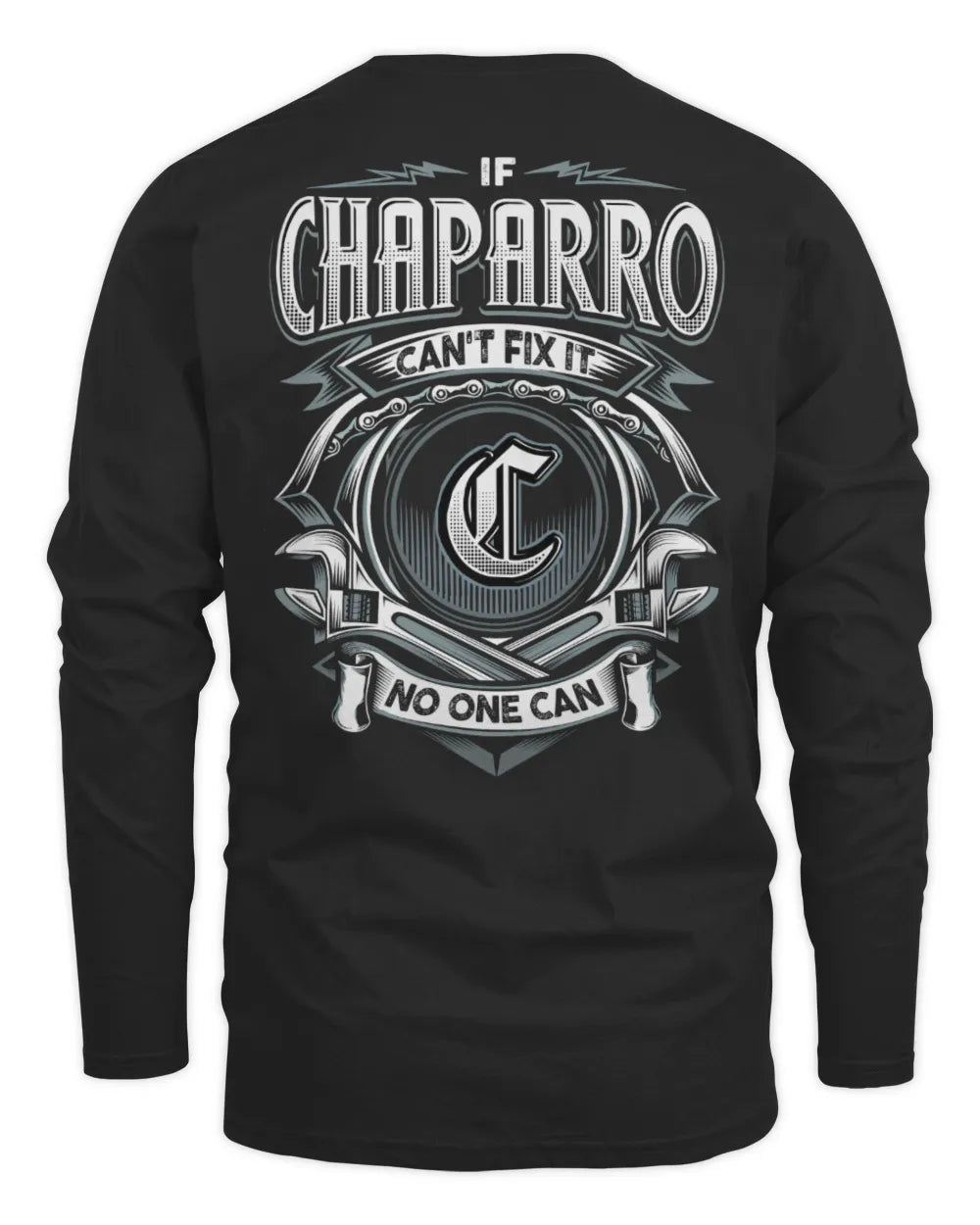 CHAPARRO AP81-K4-626 - Personalized Ahmed Quote Apparel “If Ahmed Can't Fix It, No One Can” - Men's Long Sleeved T-Shirt - Black