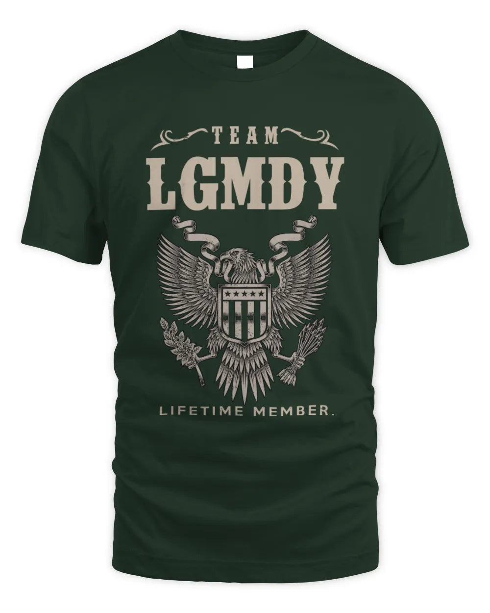 LGMDY TP06-K82 – Personalized Classic Style Apparel “Team NAME Lifetime Member” - Unisex Standard T-Shirt - Forest Green